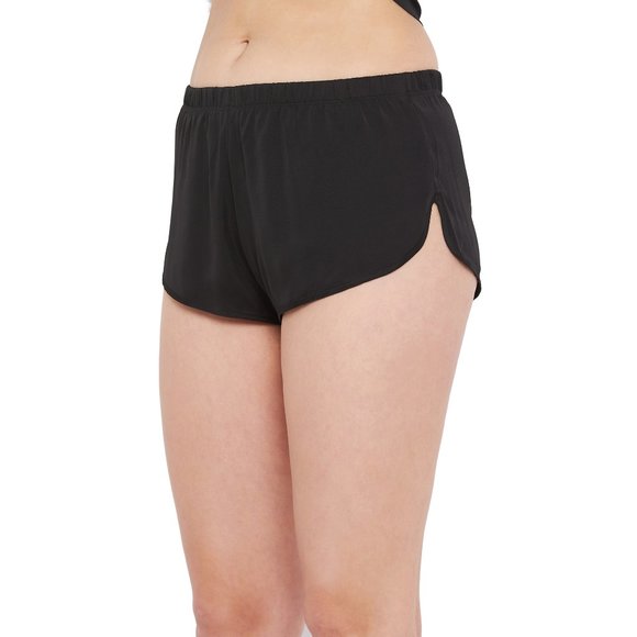 Solid Black 2 Pcs Satin Shorts Sleepwear for Women - Picture 3 of 6